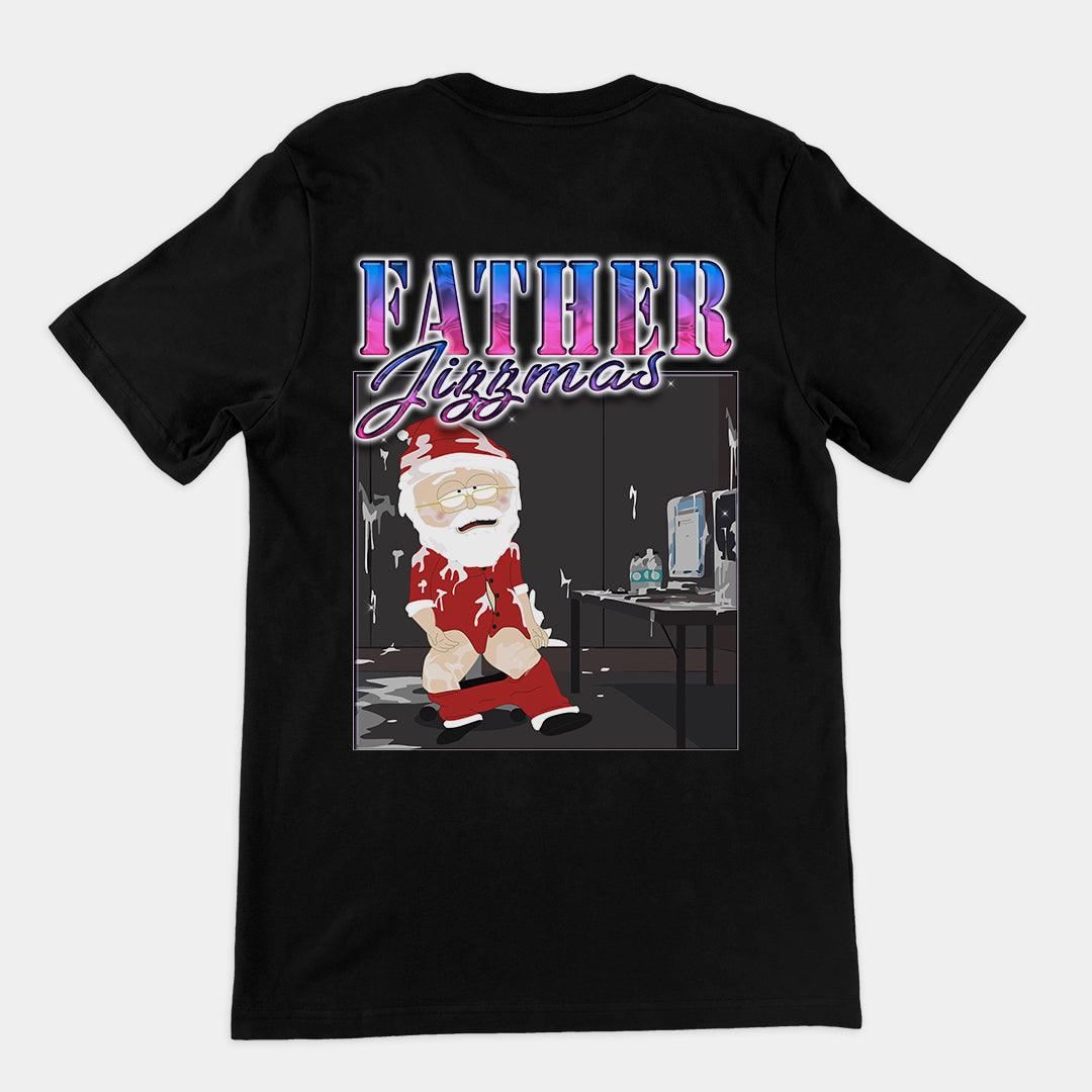 Father Jizzmas t-shirt (backprint) - Orbital Clothing