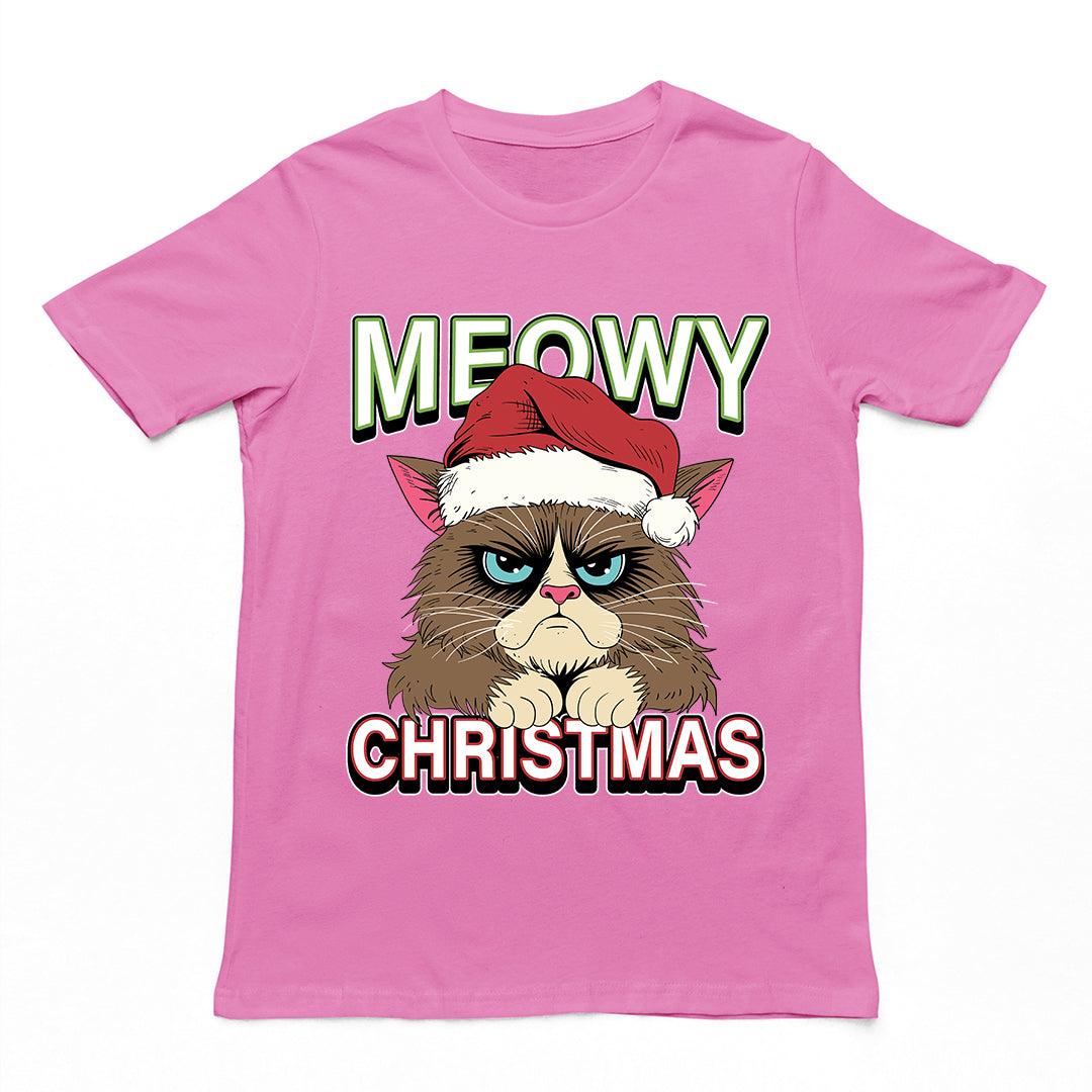 Meowy Christmas T-Shirt - Orbital Clothing
