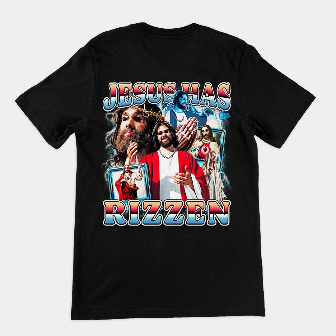 Jesus Has Rizzen (Updated Design) t-shirt (backprint) - Orbital Clothing