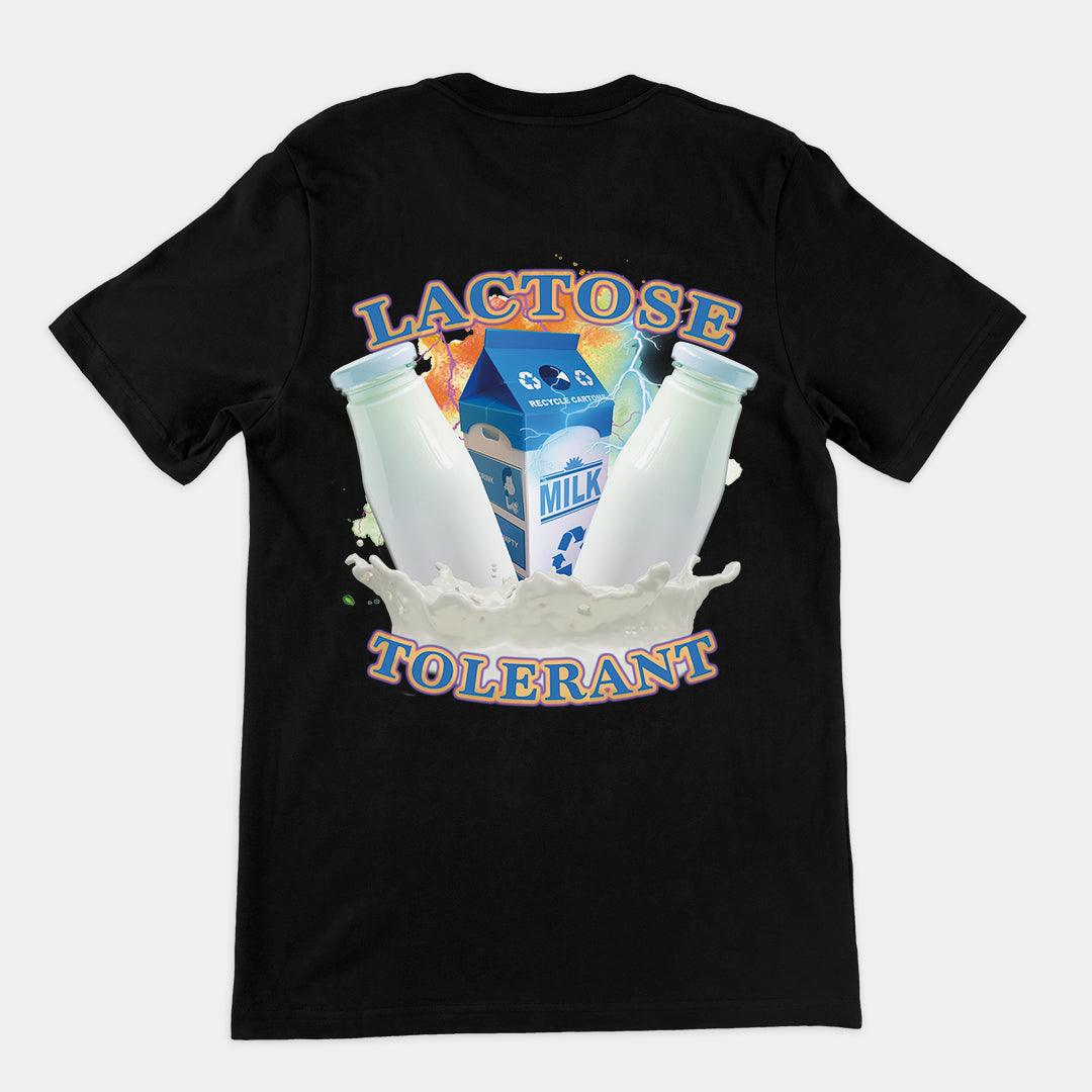 Lactose Tolerant (OG design) t-shirt (backprint) - Orbital Clothing
