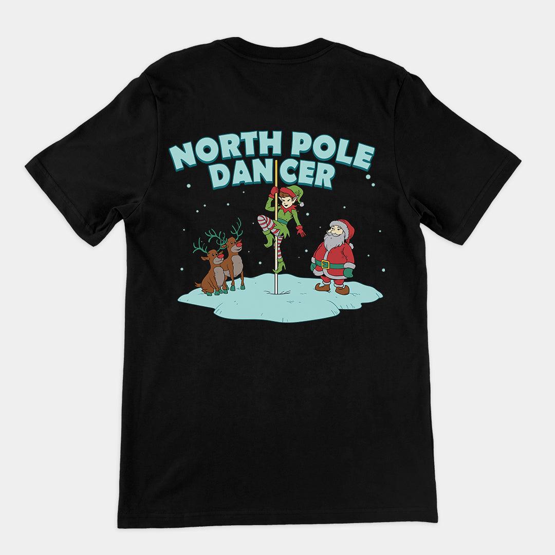 North Pole Dancer t-shirt (backprint) - Orbital Clothing