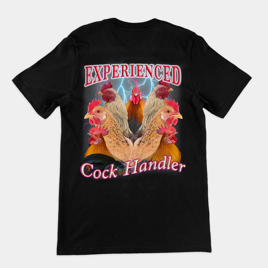Experienced Cock Handler (OG design) t-shirt (backprint) - Orbital Clothing