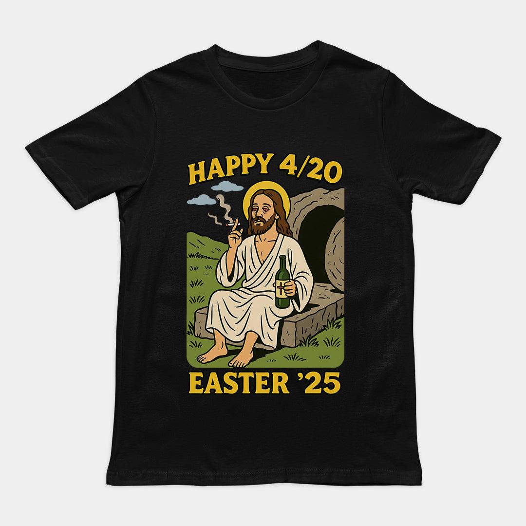 Happy 4/20 Easter '25 Jesus T-Shirt - Orbital Clothing