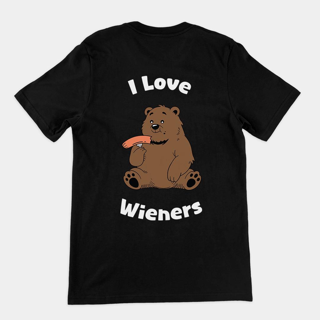I love wieners t-shirt (backprint) - Orbital Clothing