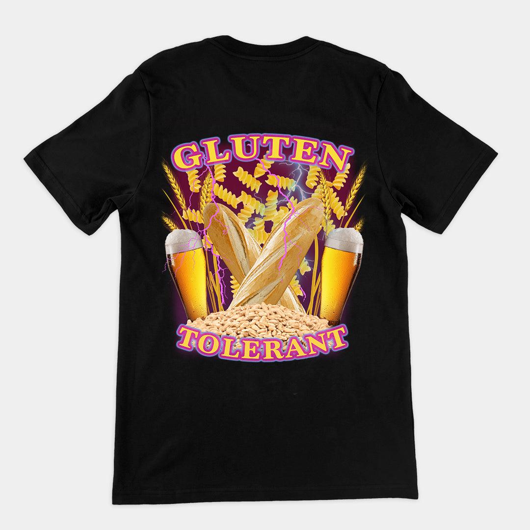 Gluten Tolerant (OG design) t-shirt (backprint) - Orbital Clothing
