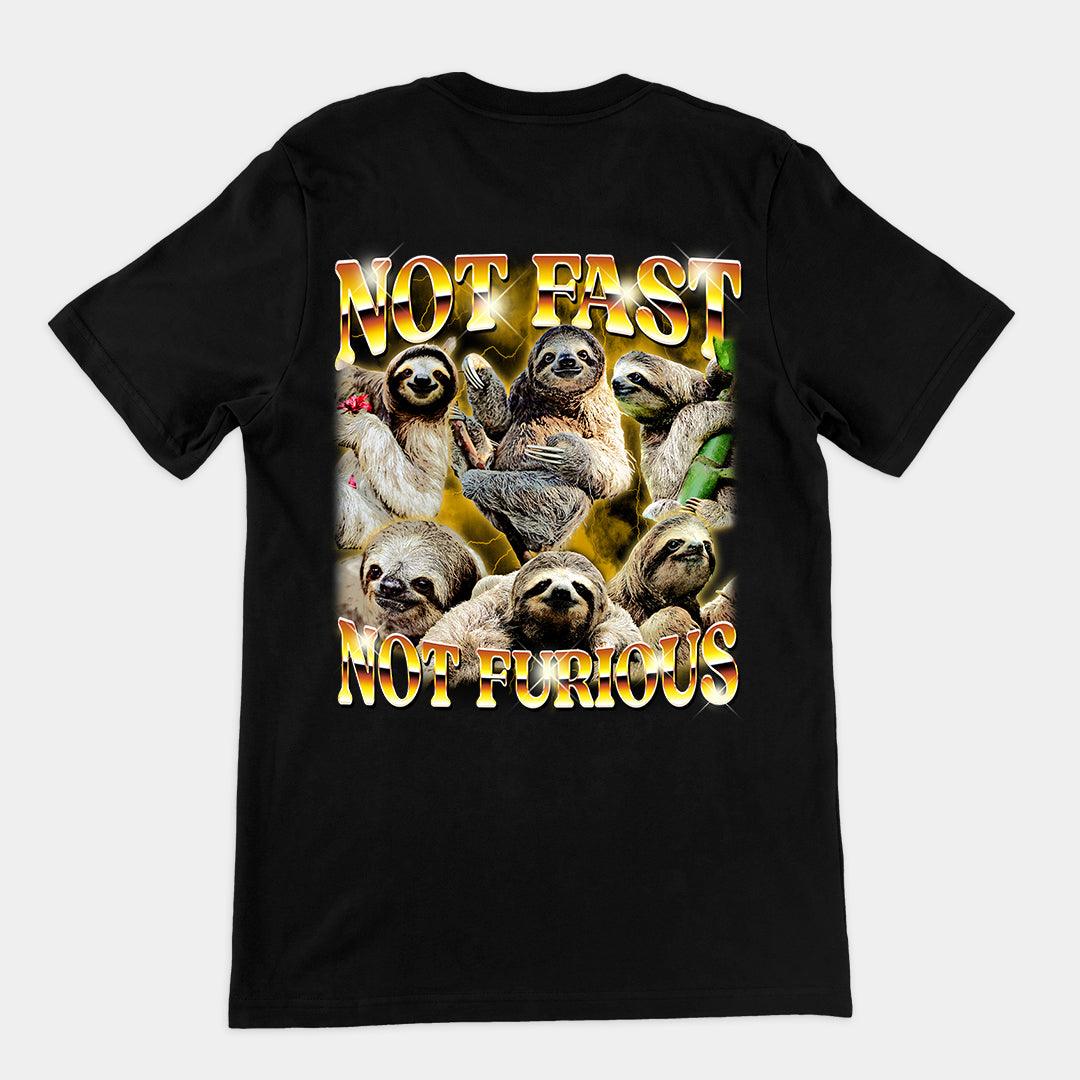 Not Fast Not Furious t-shirt (backprint) - Orbital Clothing