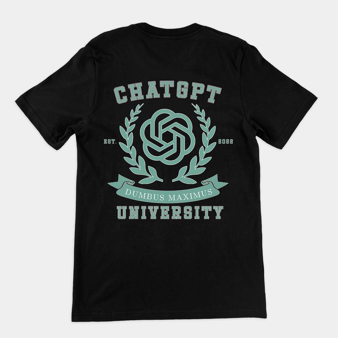 Chat GPT University t-shirt (backprint) - Orbital Clothing
