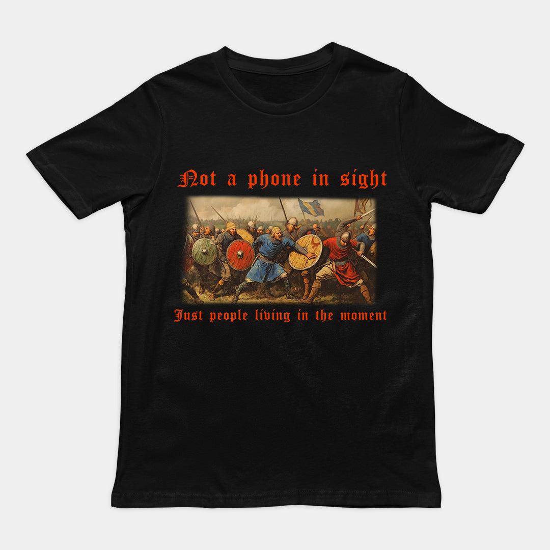 Not a phone in sight just people living in the moment T-Shirt - Orbital Clothing