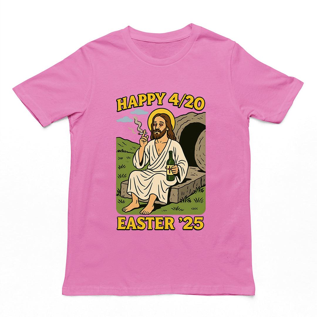 Happy 4/20 Easter '25 Jesus T-Shirt - Orbital Clothing