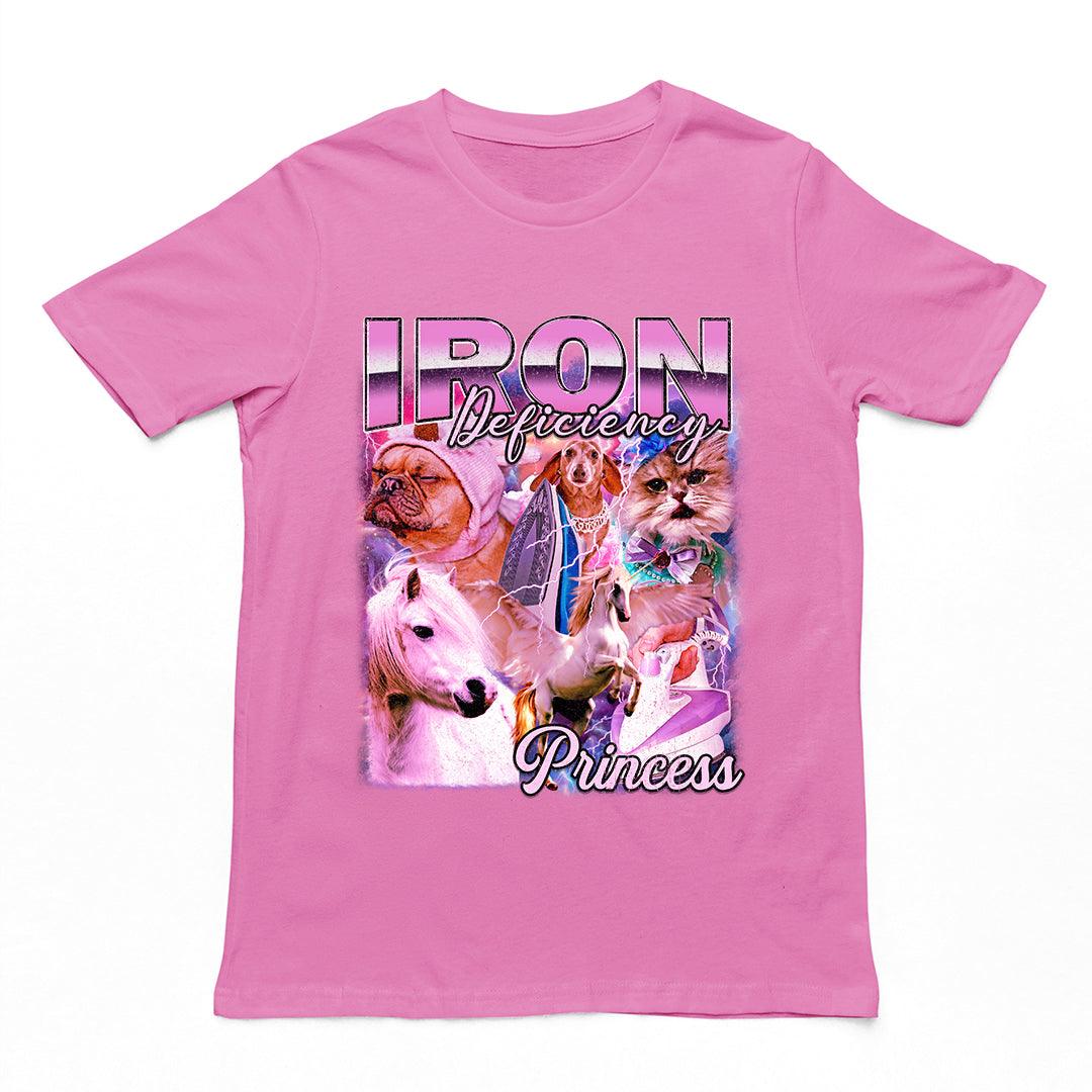 Iron Deficiency Princess Vintage Style T-Shirt - Orbital Clothing