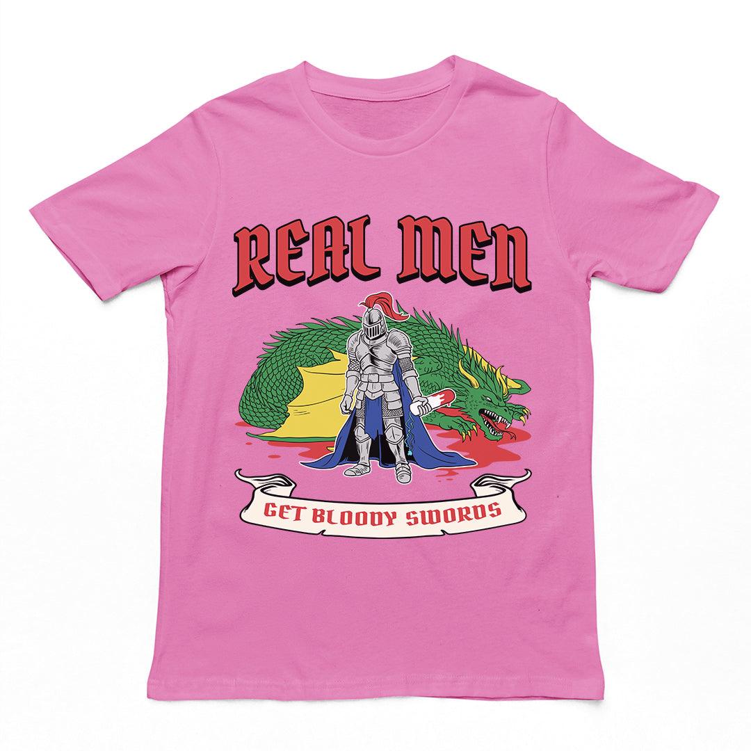 Real Men Get Bloody Swords T-Shirt - Orbital Clothing