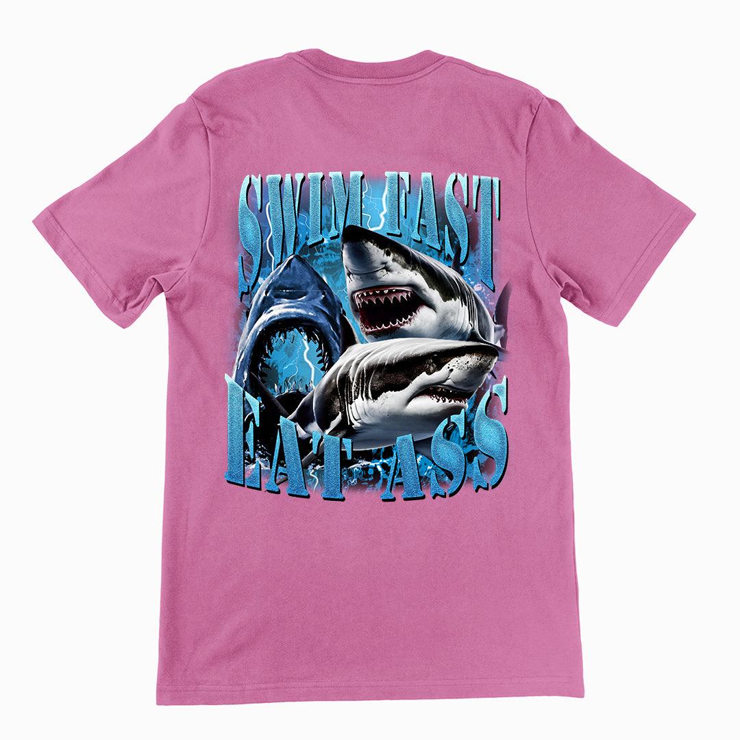 Swim Fast Eat Ass t-shirt (backprint) - Orbital Clothing