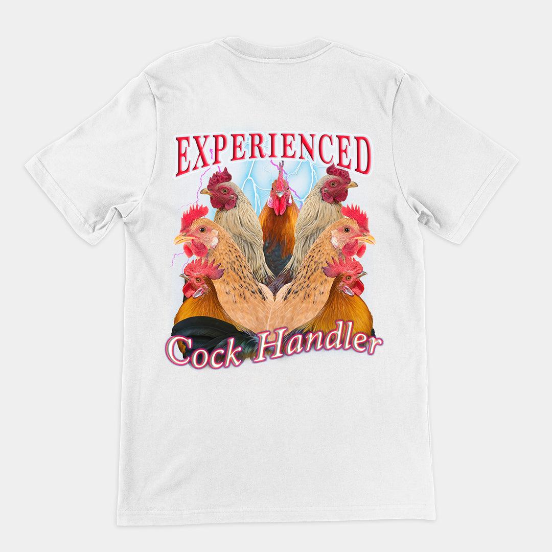 Experienced Cock Handler (OG design) t-shirt (backprint) - Orbital Clothing