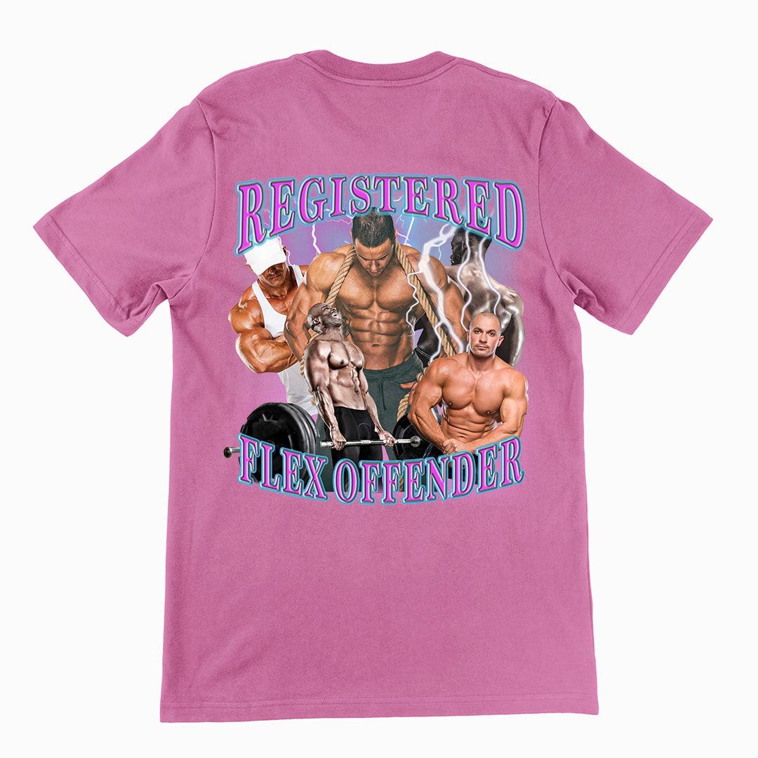 Registered Flex Offender t-shirt (backprint) - Orbital Clothing