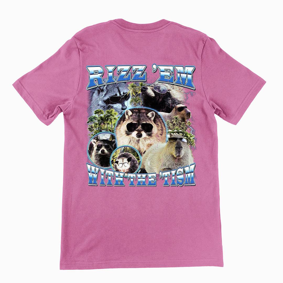 Rizz 'em with the 'tism t-shirt (backprint) - Orbital Clothing