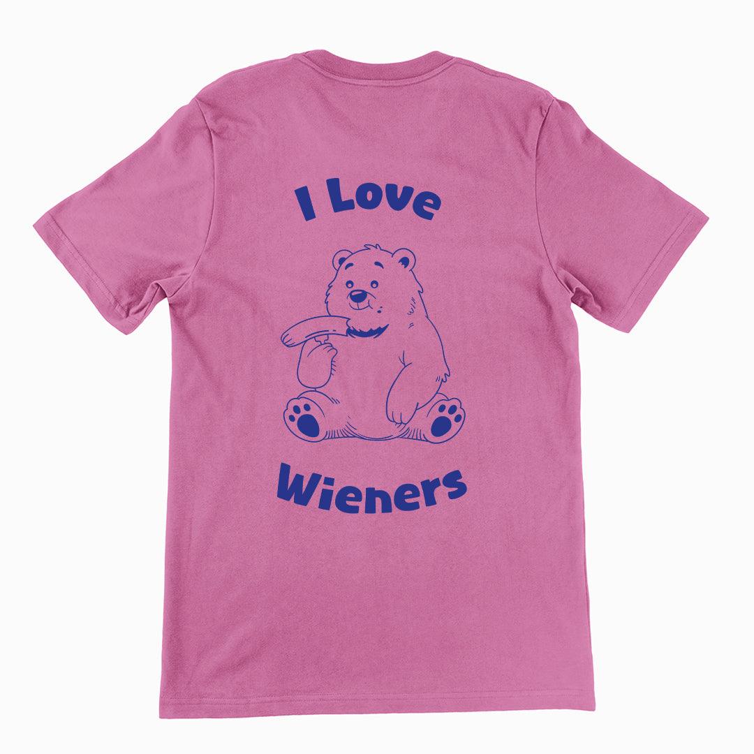 I love wieners t-shirt (backprint) - Orbital Clothing