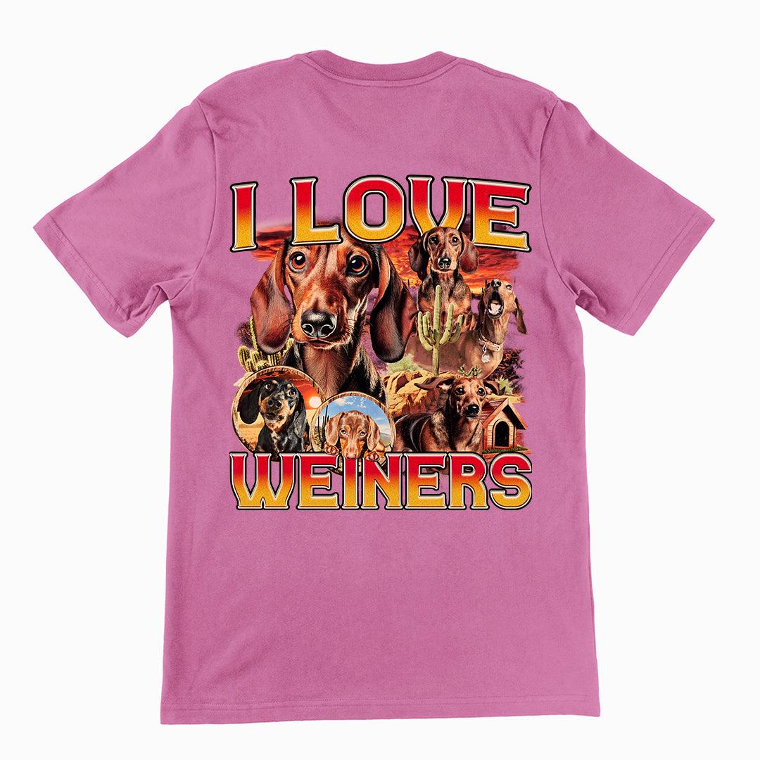 I Love Weiners T-Shirt (backprint) - Orbital Clothing