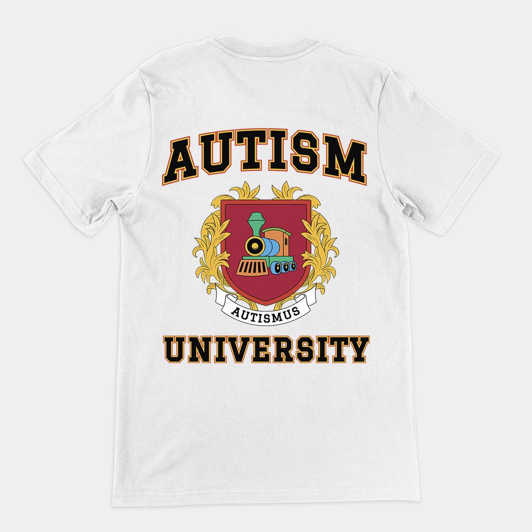 Autism University t-shirt (backprint) - Orbital Clothing