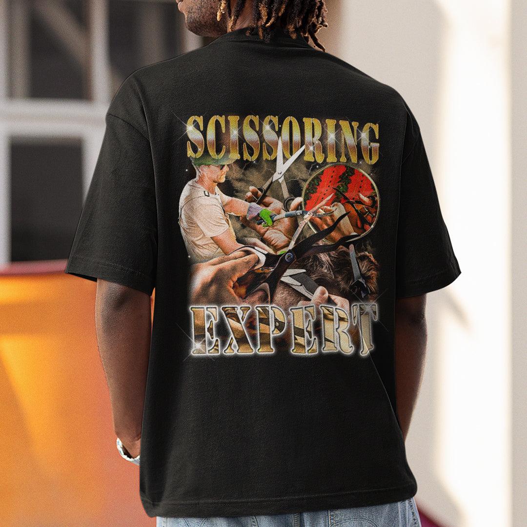 Scissoring Expert t-shirt (backprint) - Orbital Clothing