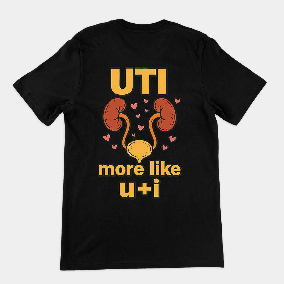 UTI - more like u+i T-Shirt (backprint) - Orbital Clothing