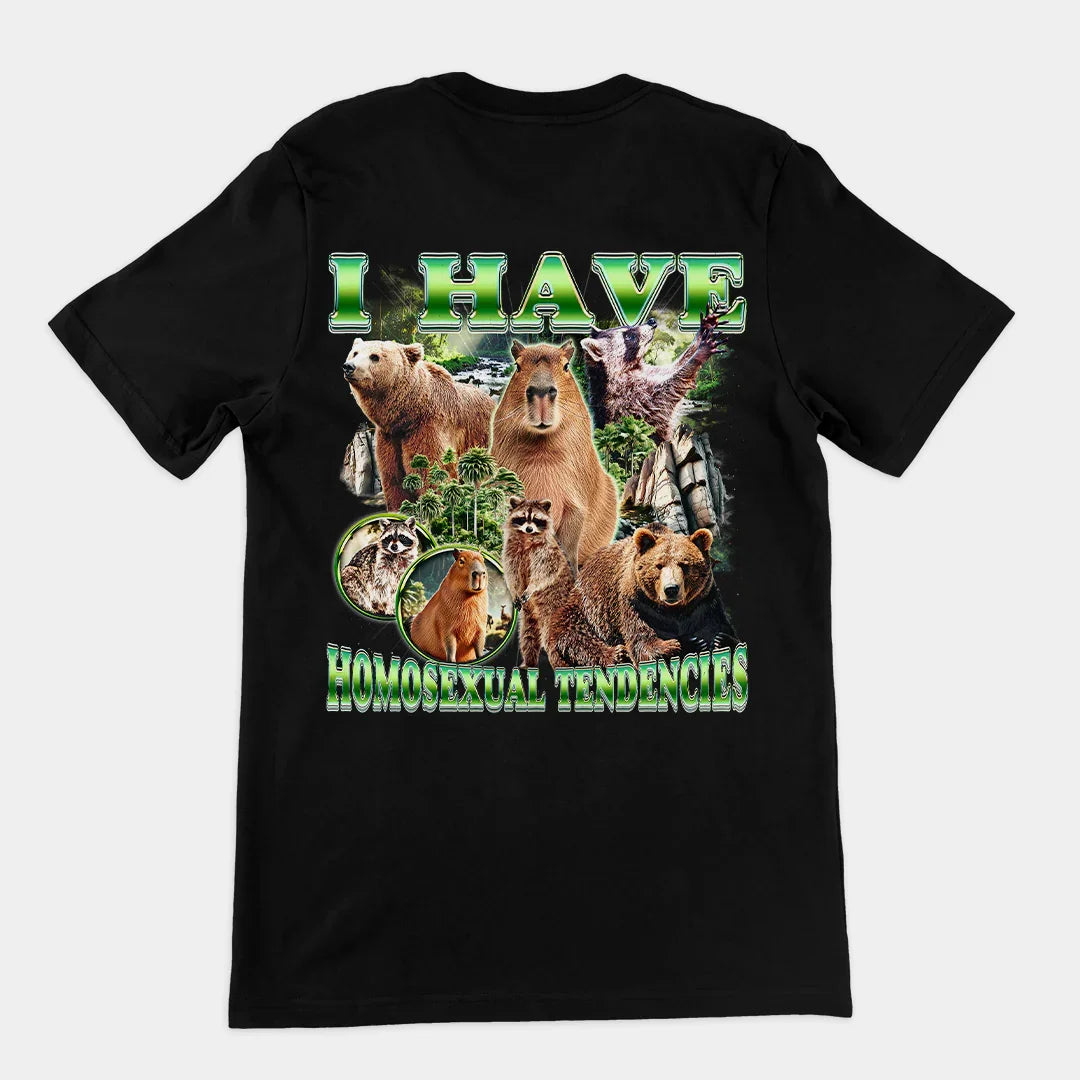 I have homosexual tendencies T-Shirt (backprint) - Orbital Clothing