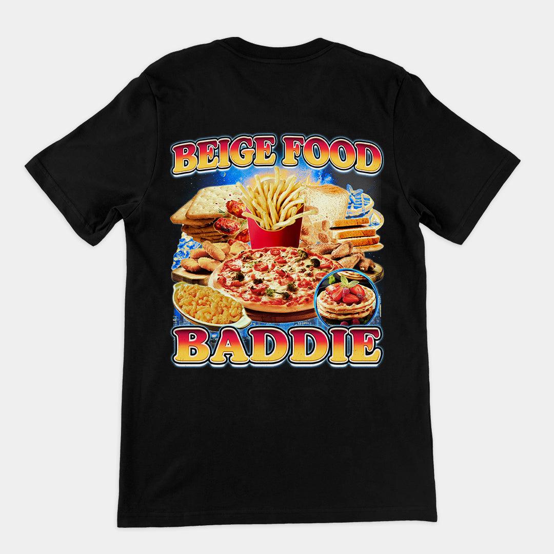 Beige Food Baddie T-Shirt (backprint) - Orbital Clothing