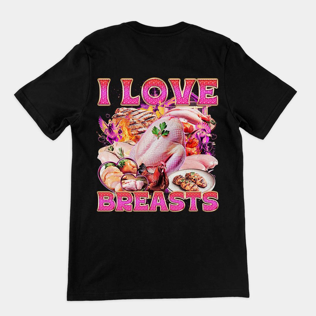 I Love Breasts T-Shirt (backprint) - Orbital Clothing