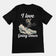 I love going down (skiing) T-Shirt (backprint)