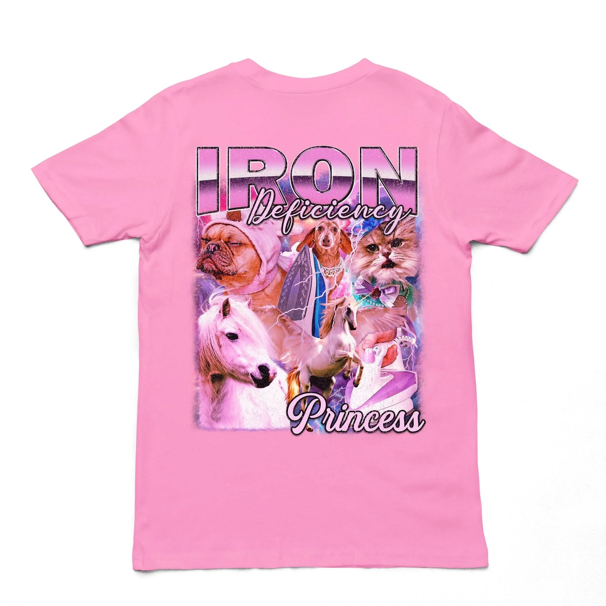Iron Deficiency Princess Vintage Style T-Shirt (backprint) - Orbital Clothing