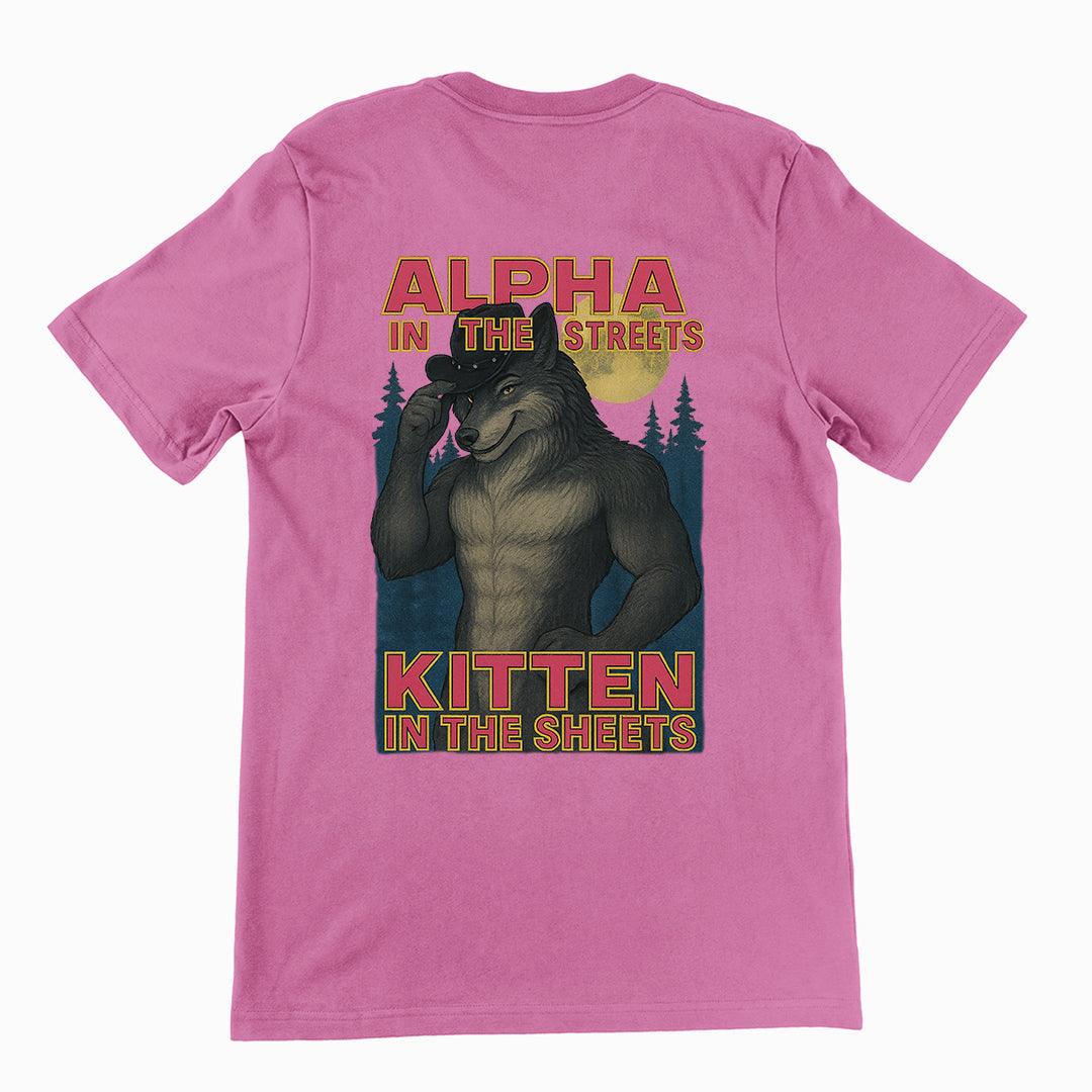 Alpha in the Streets Kitten in the Sheets T-Shirt (backprint) - Orbital Clothing