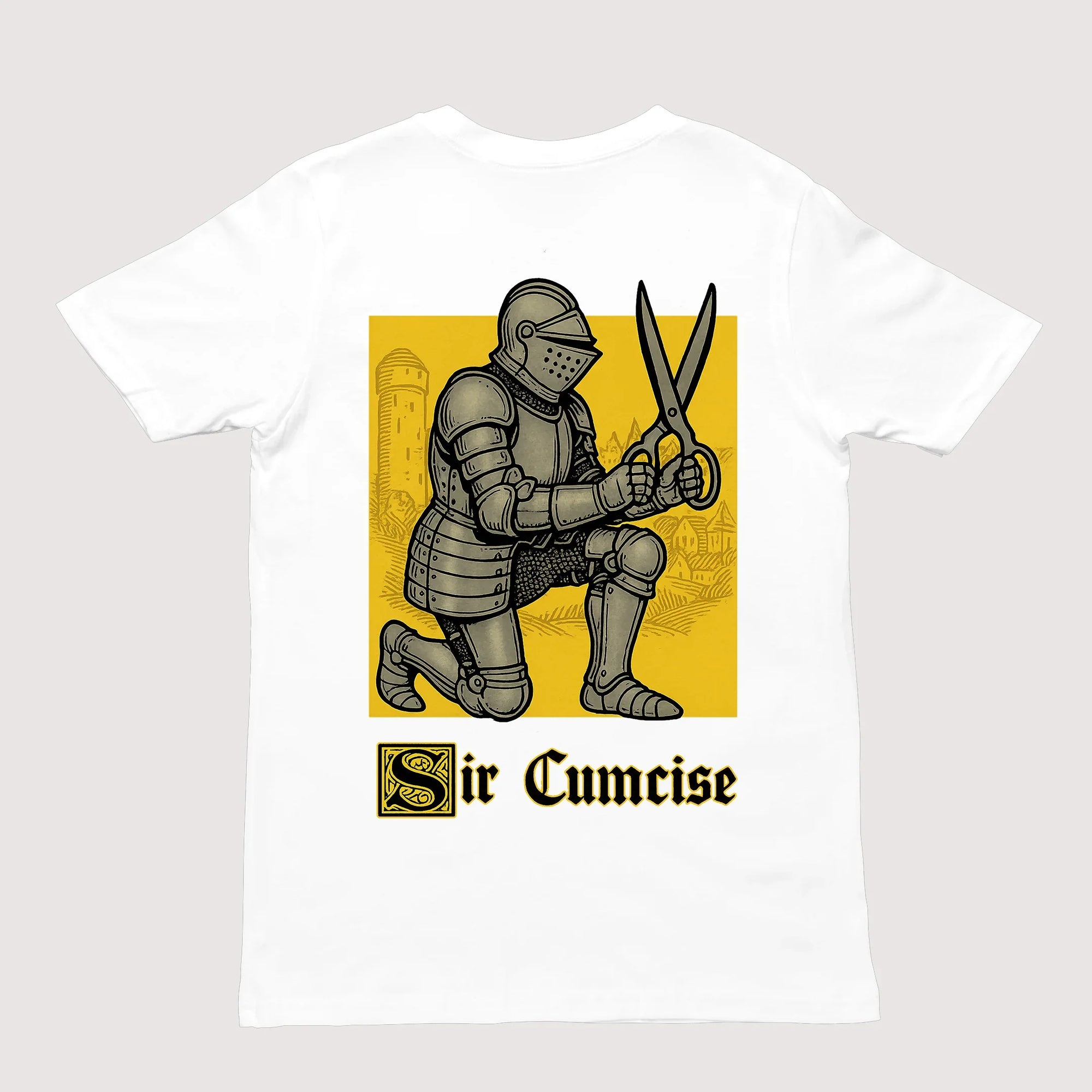 Sir Cumcise (Handdrawn) T-Shirt (backprint) - Orbital Clothing