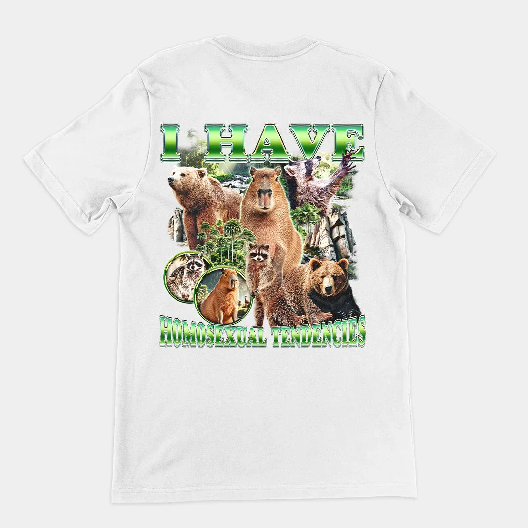I have homosexual tendencies T-Shirt (backprint) - Orbital Clothing