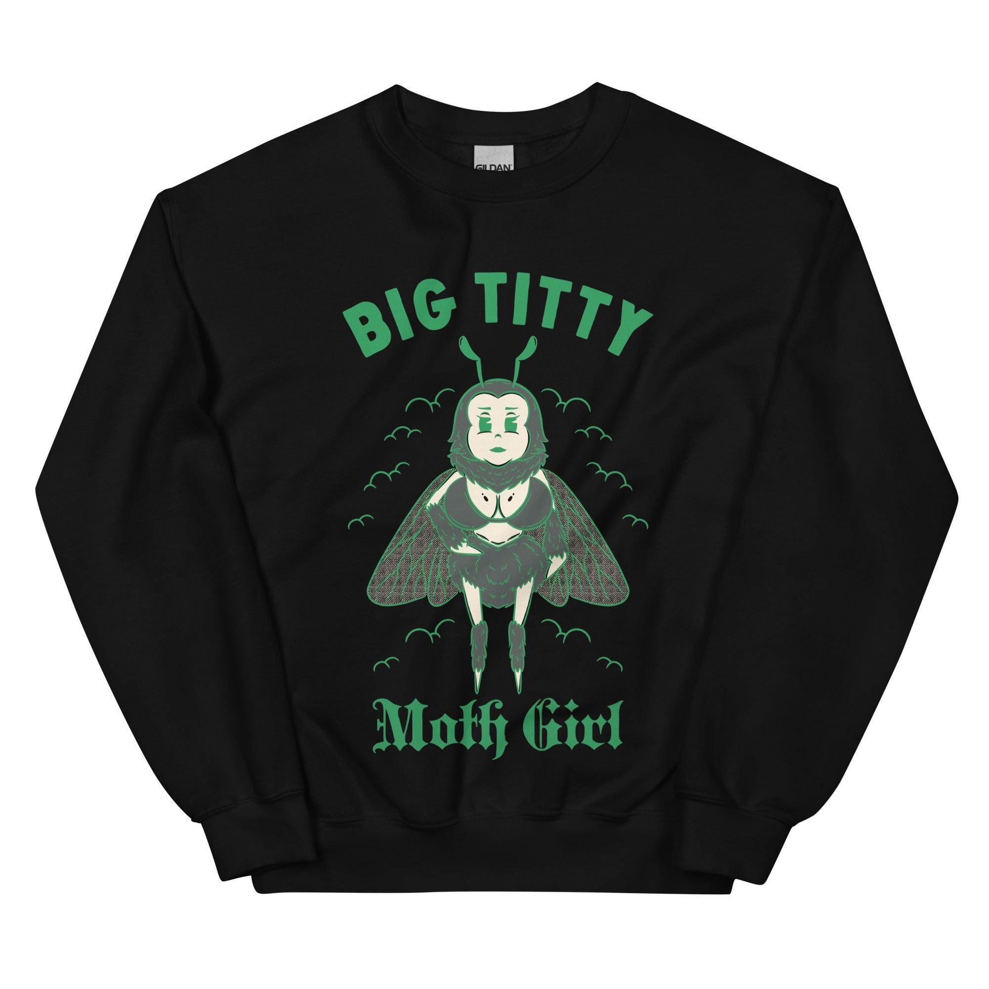 Big Titty Moth Girl Sweatshirt - Orbital Clothing