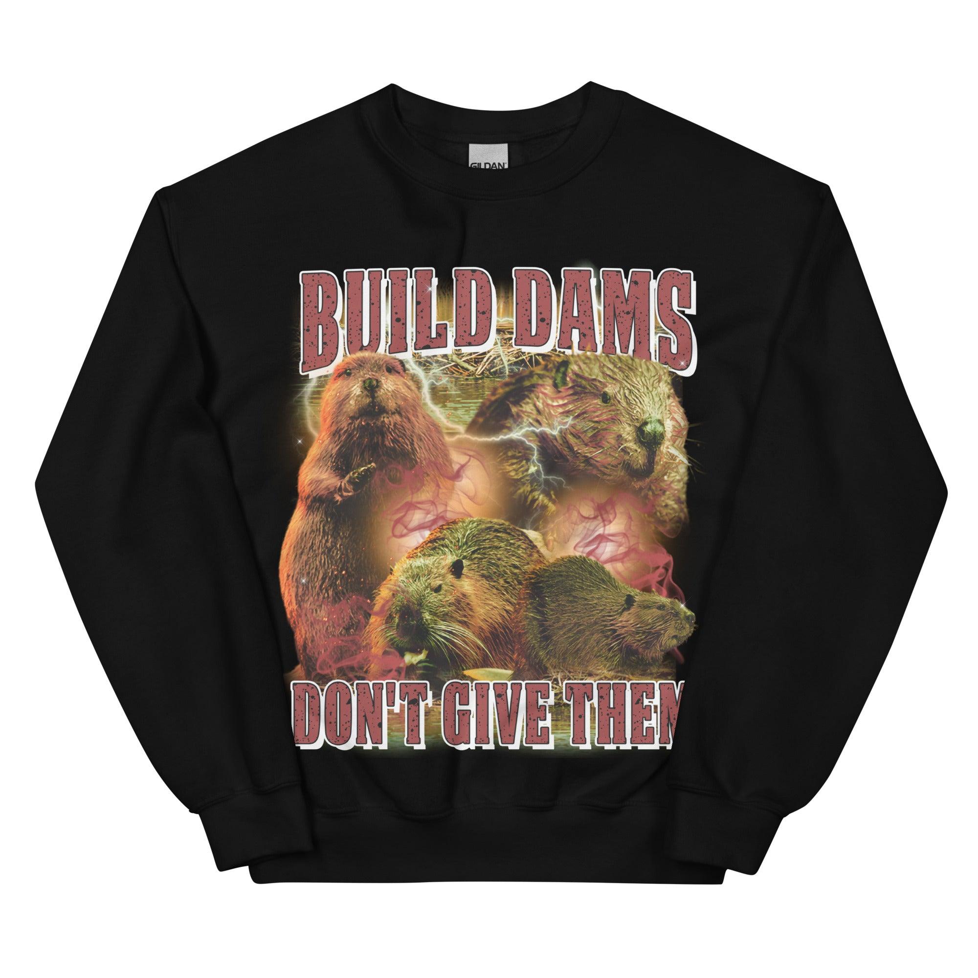 Build Dams Don't Give Them sweatshirt - Orbital Clothing