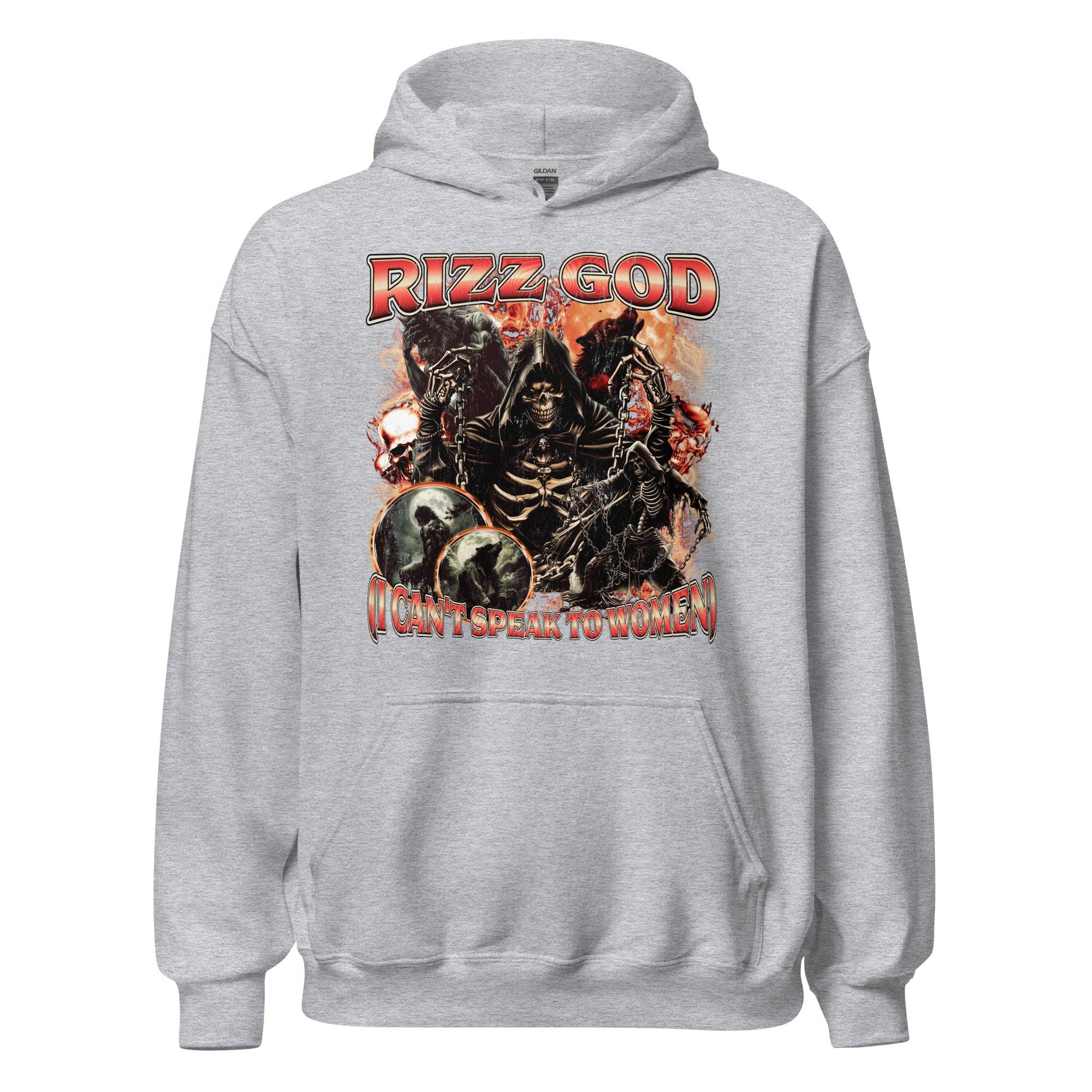 Rizz God (I can't speak to women) Hoodie - Orbital Clothing
