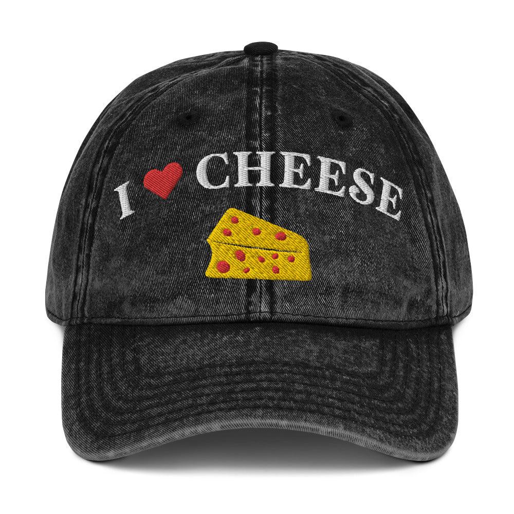 I heart Cheese Vintage Cotton Twill Cap - Orbital Clothing
