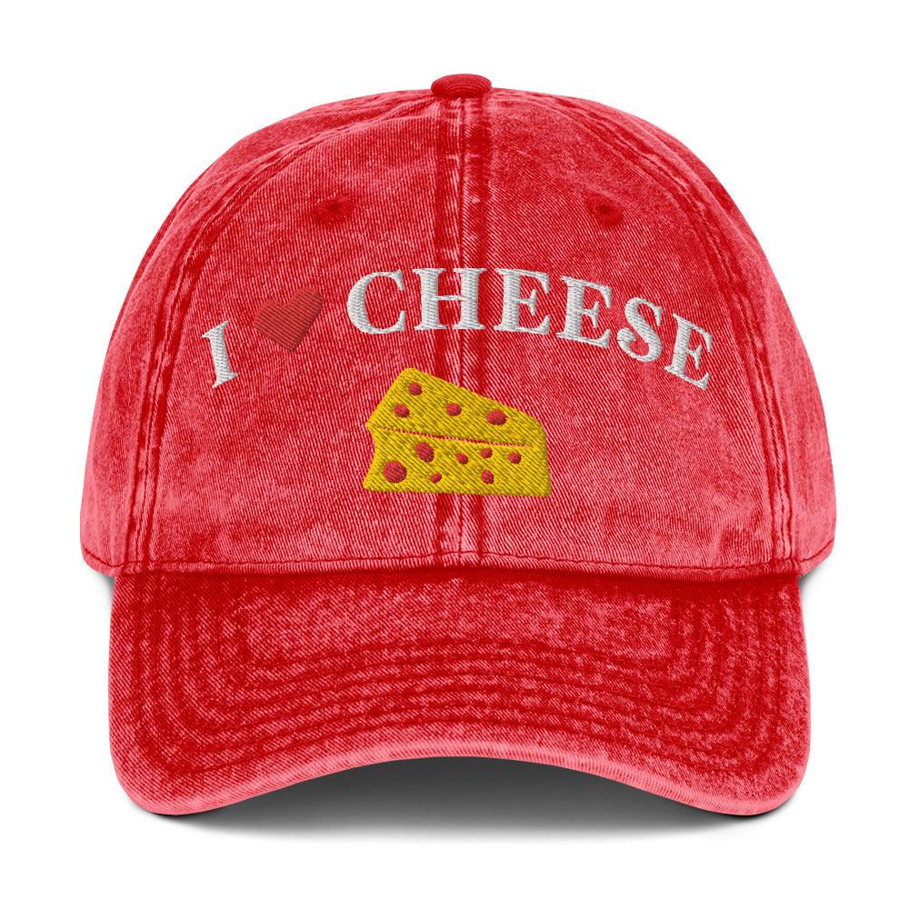 I heart Cheese Vintage Cotton Twill Cap - Orbital Clothing