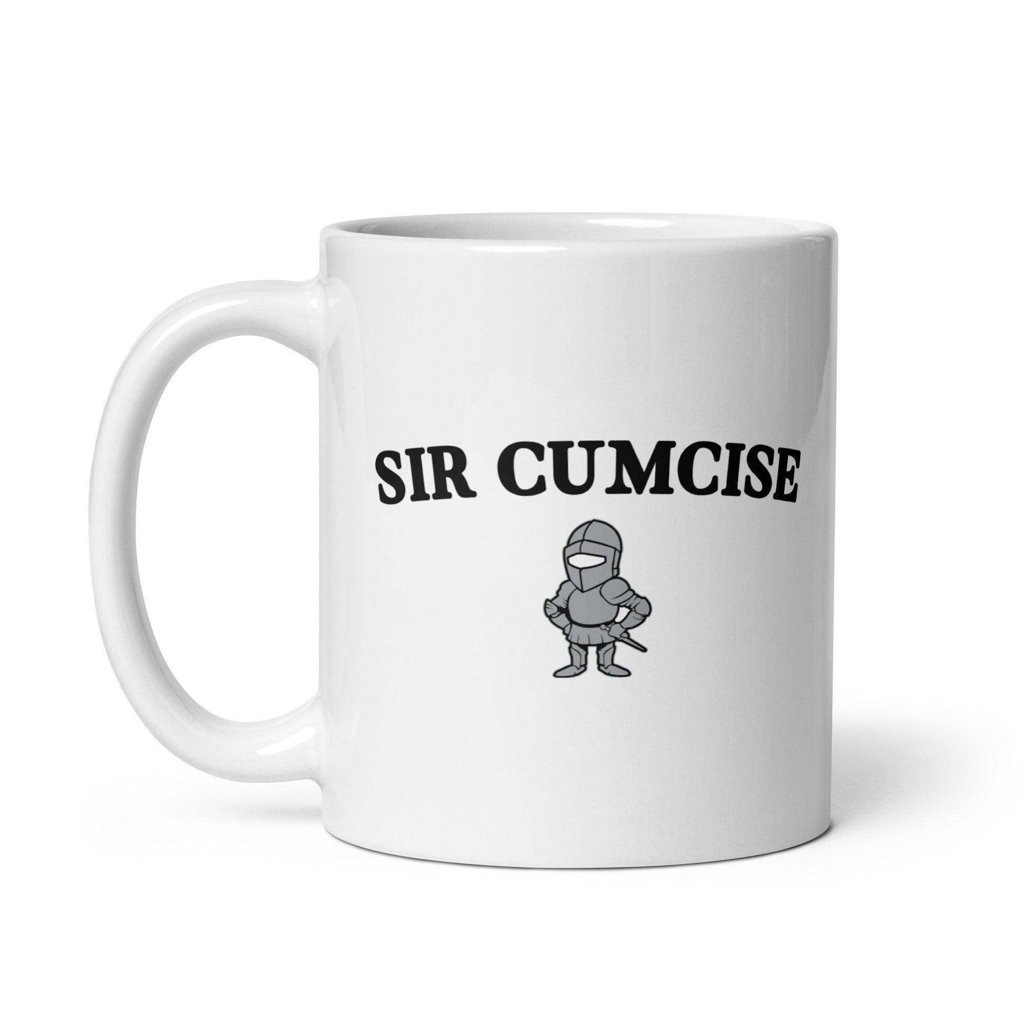 Sir Cumcise White glossy mug - Orbital Clothing