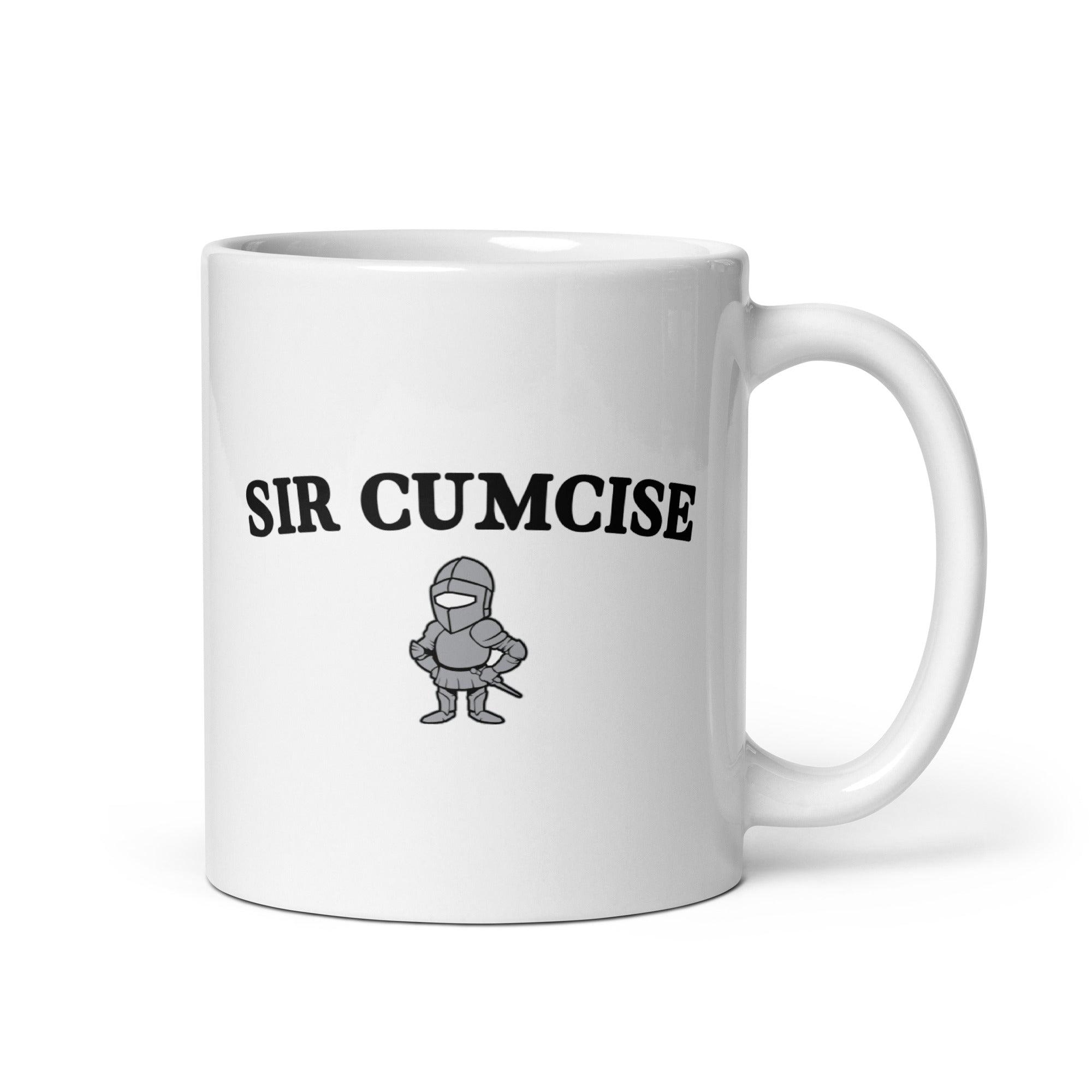 Sir Cumcise White glossy mug - Orbital Clothing