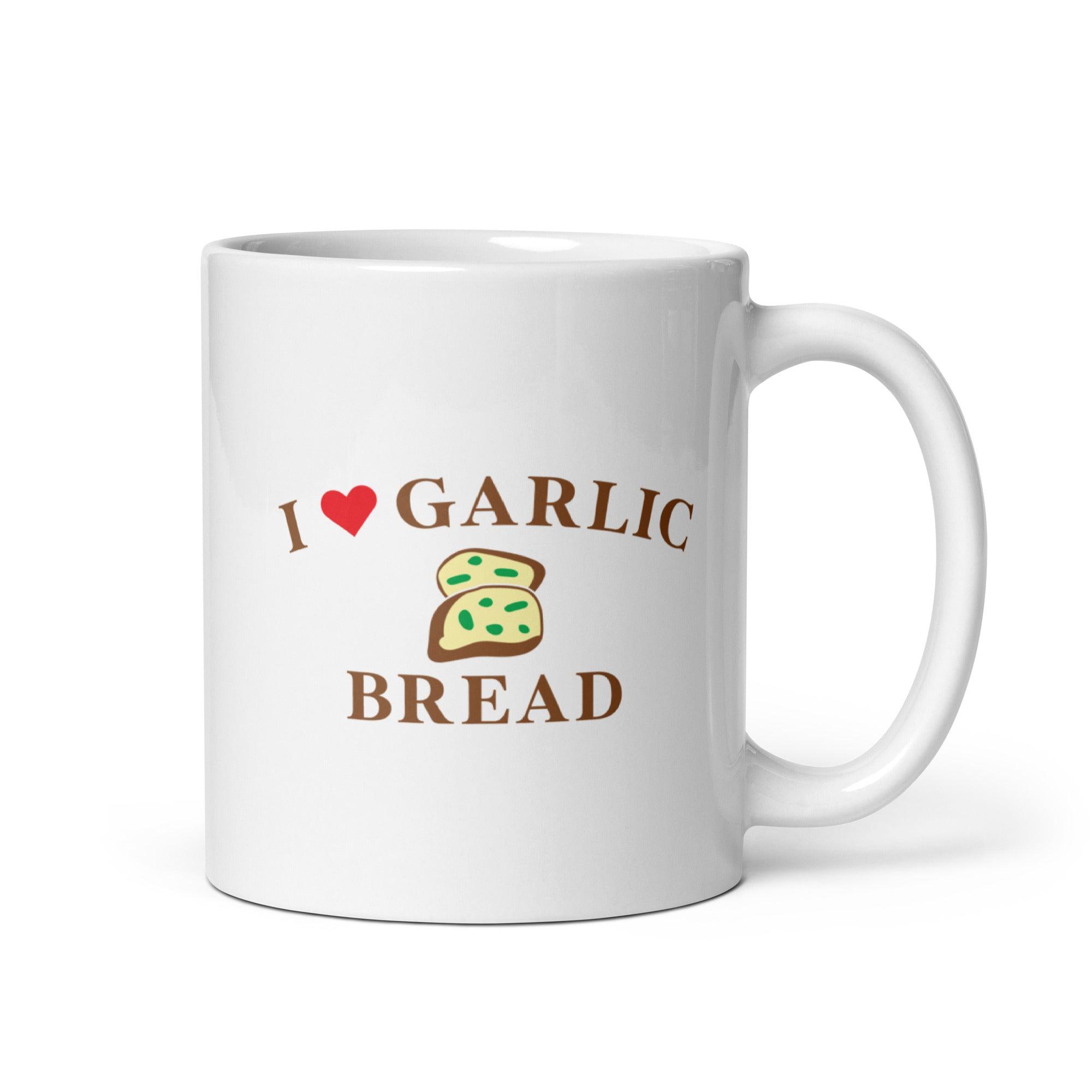 I Love Garlic Bread White glossy mug - Orbital Clothing