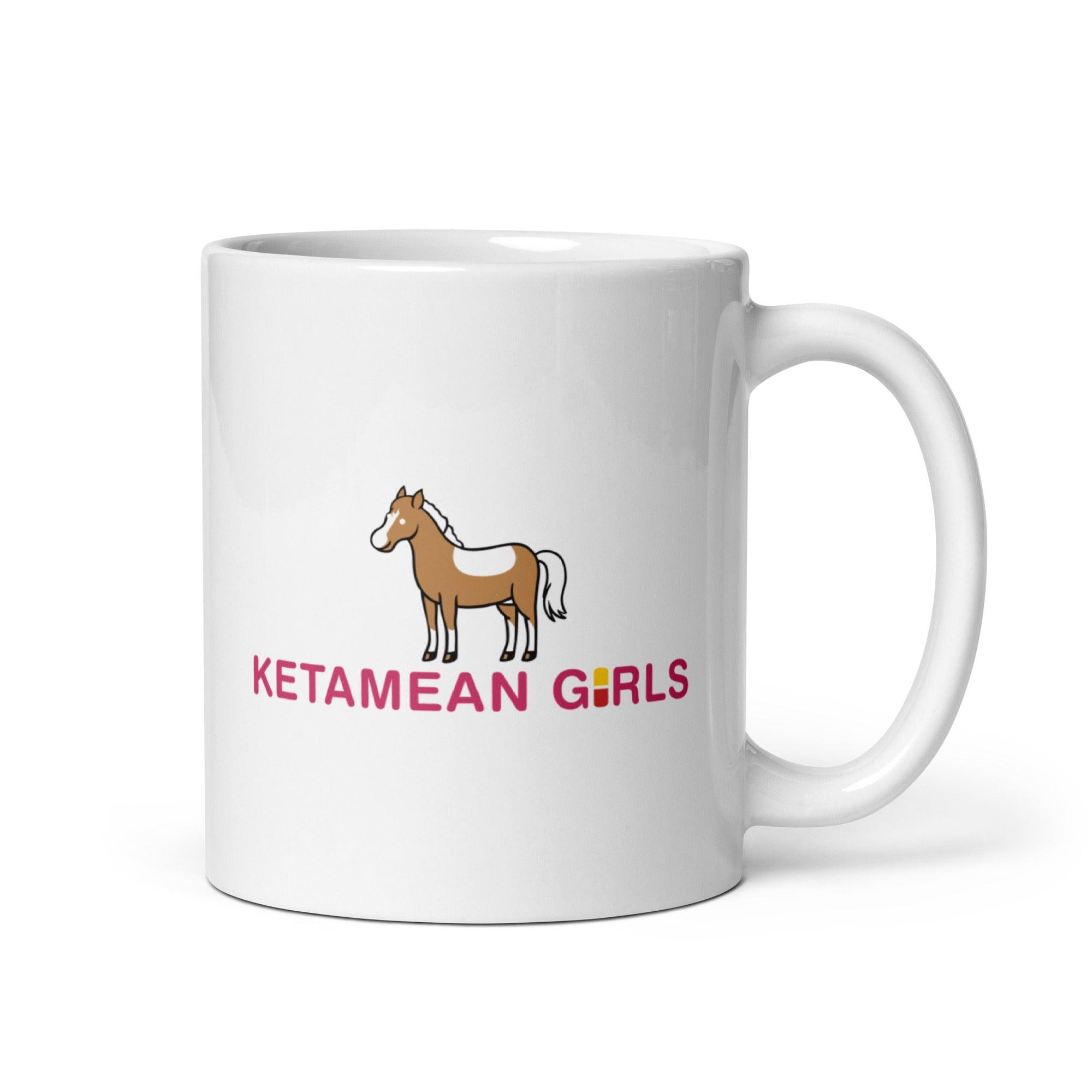 Ketamean Girls White glossy mug - Orbital Clothing