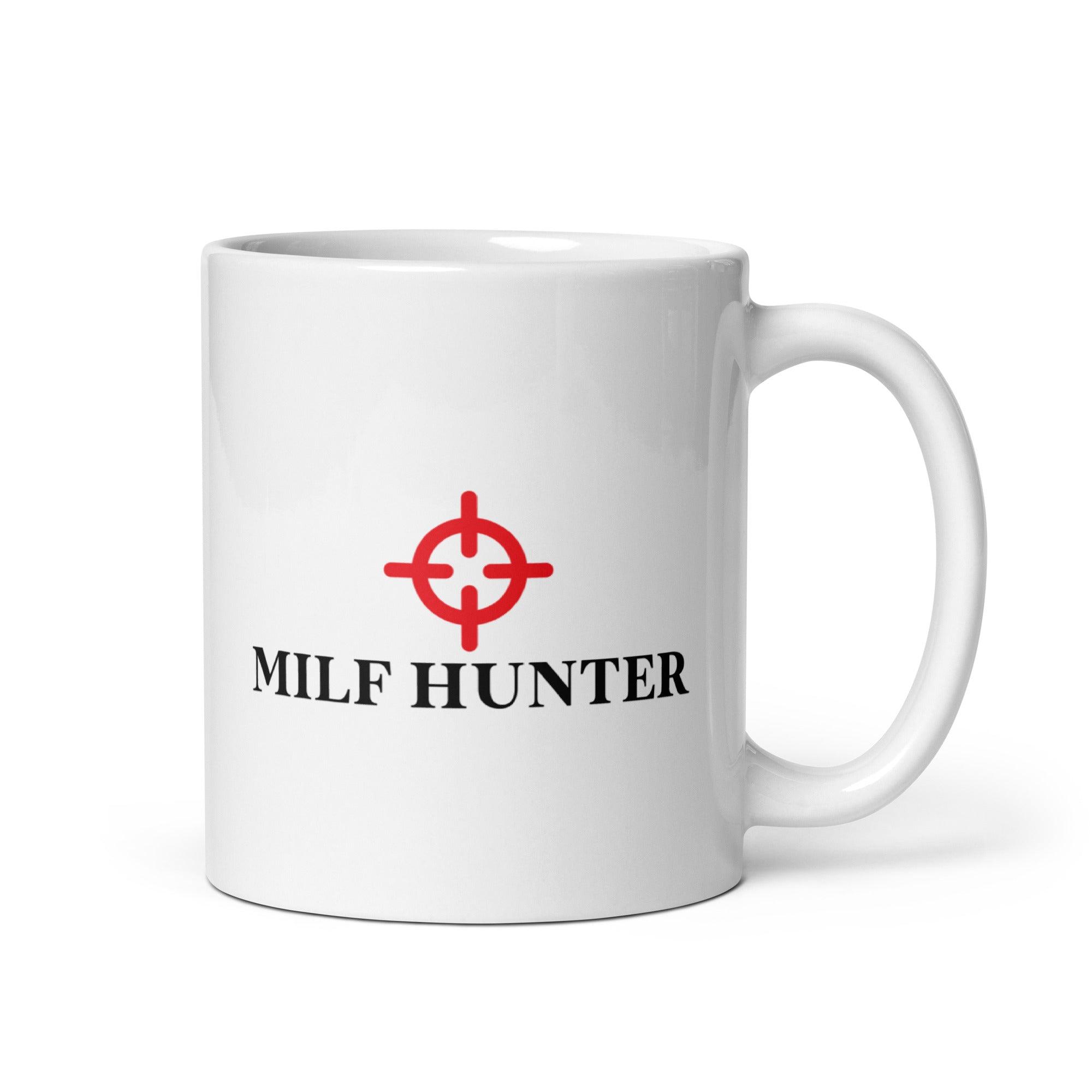 Milf Hunter White glossy mug - Orbital Clothing