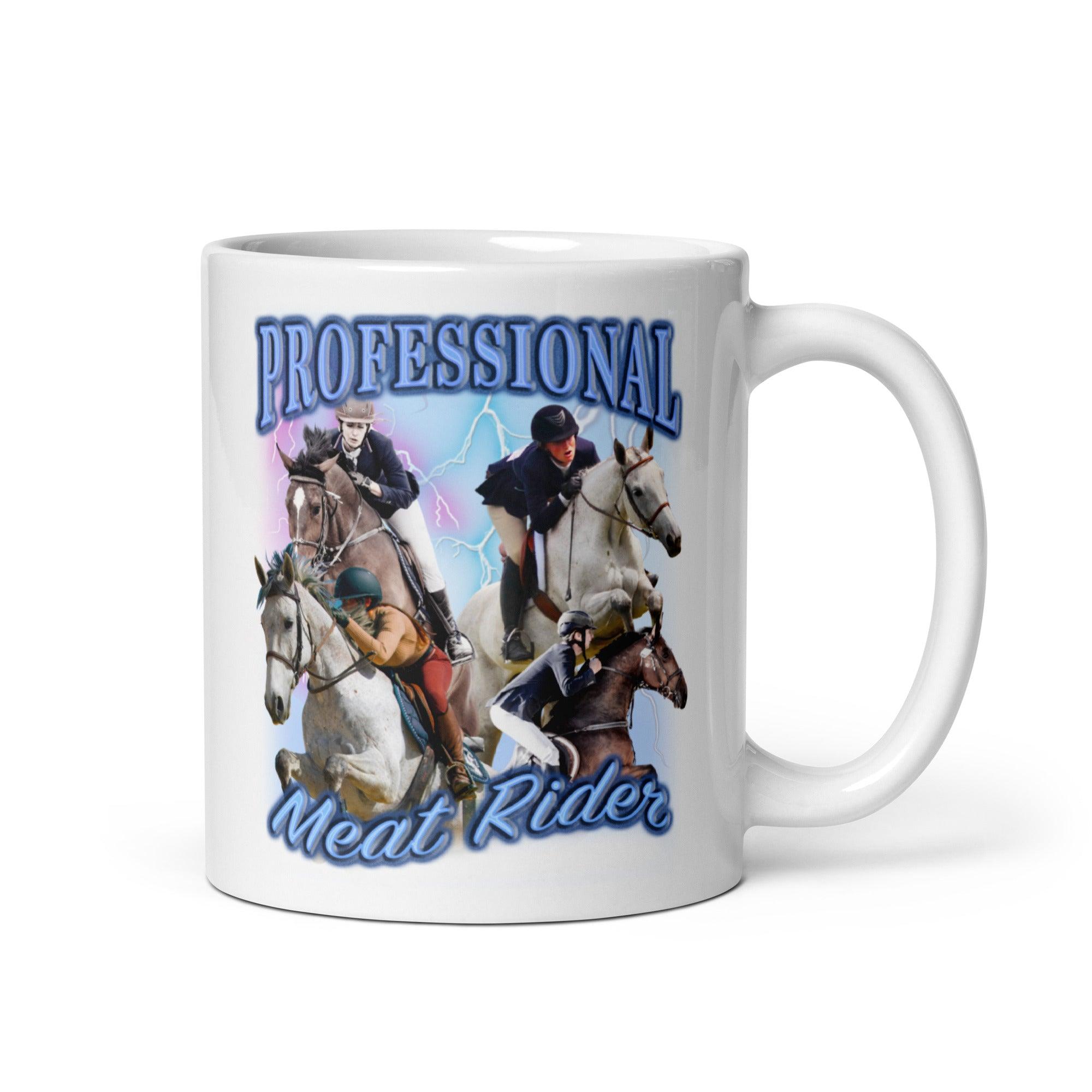 Professional Meat Rider White glossy mug - Orbital Clothing