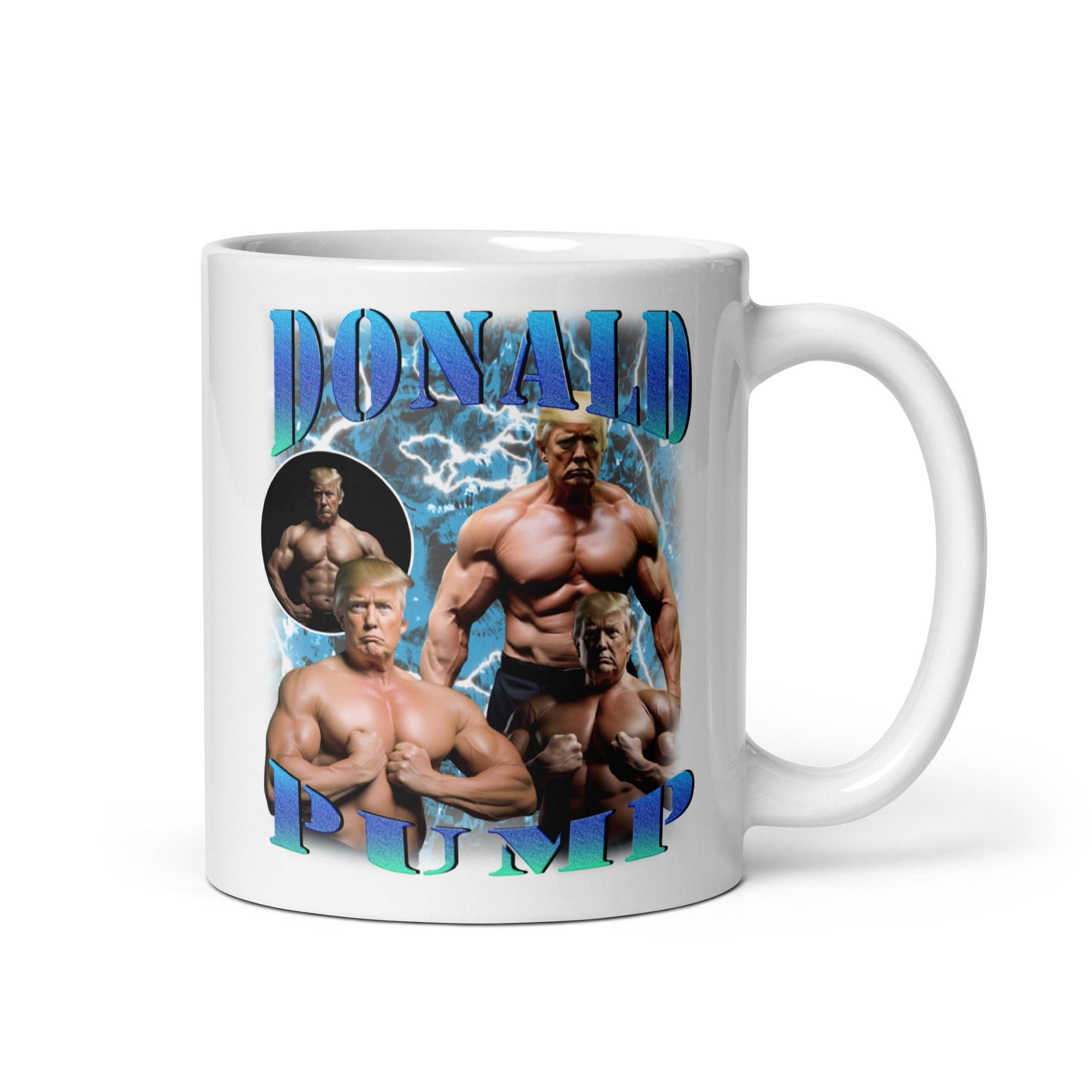 Donald Pump White glossy mug - Orbital Clothing