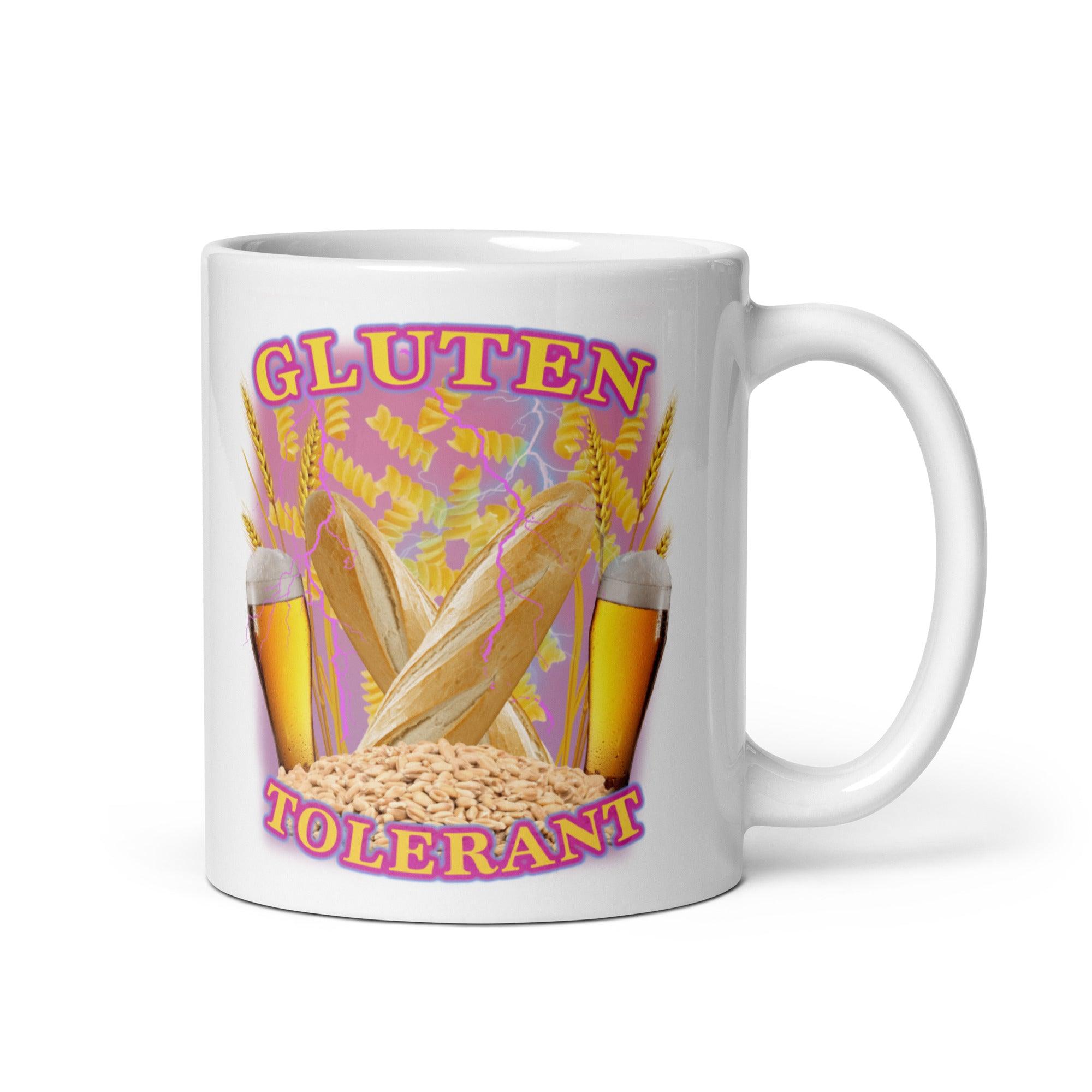 Gluten Tolerant White glossy mug - Orbital Clothing