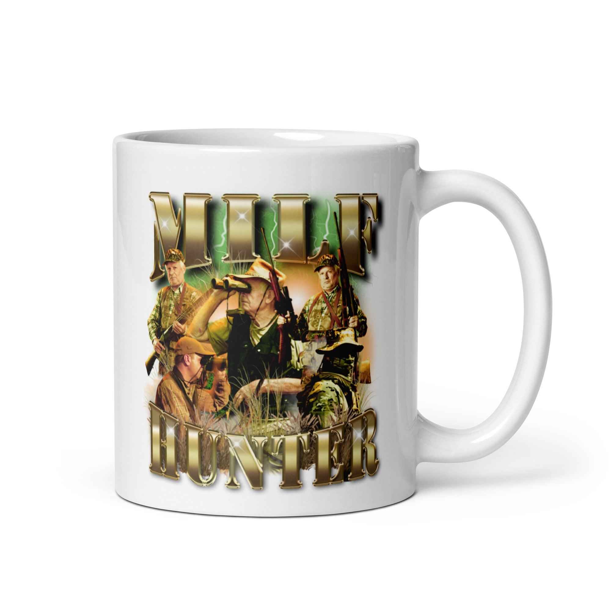 Milf Hunter White glossy mug - Orbital Clothing