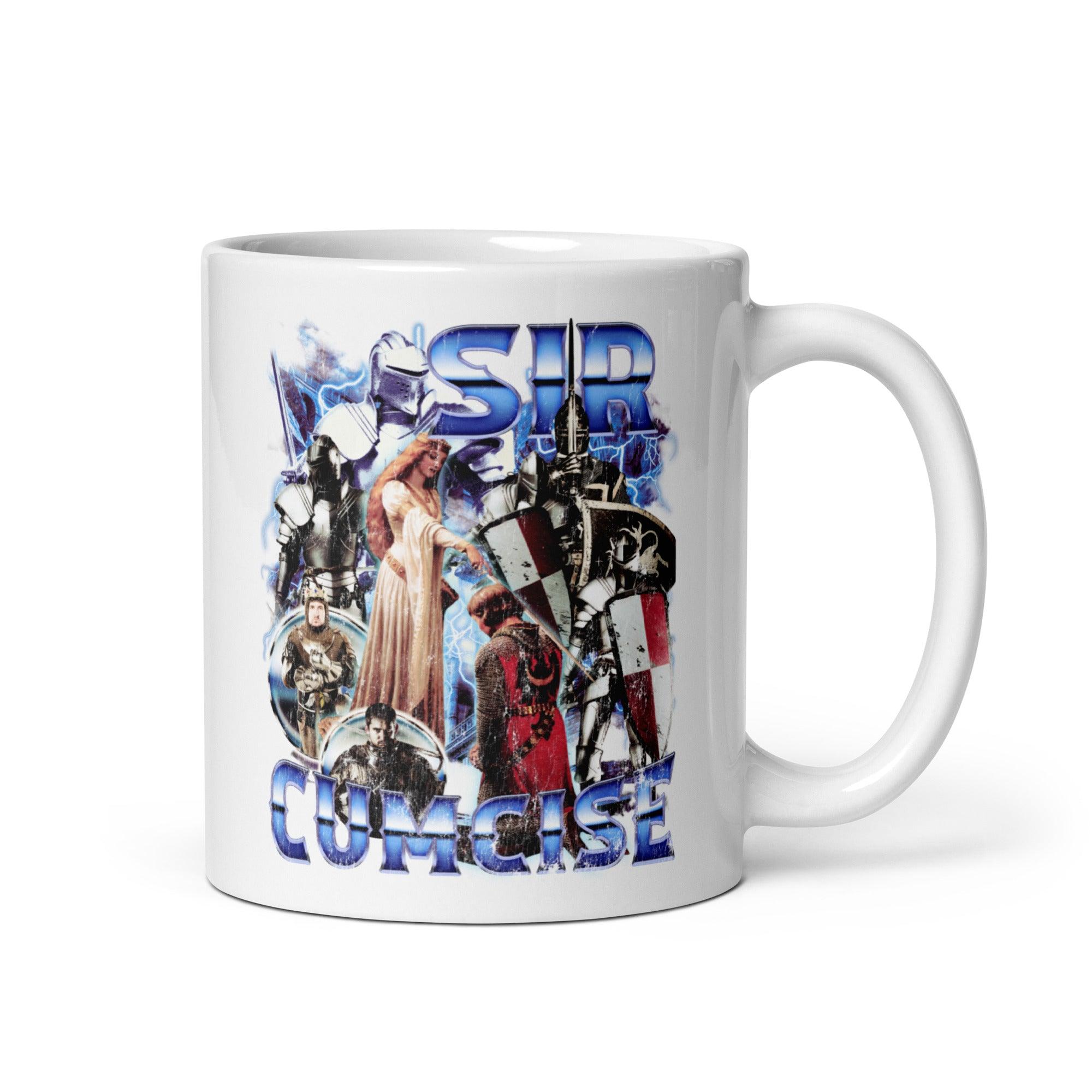 Sir Cumcise White glossy mug - Orbital Clothing