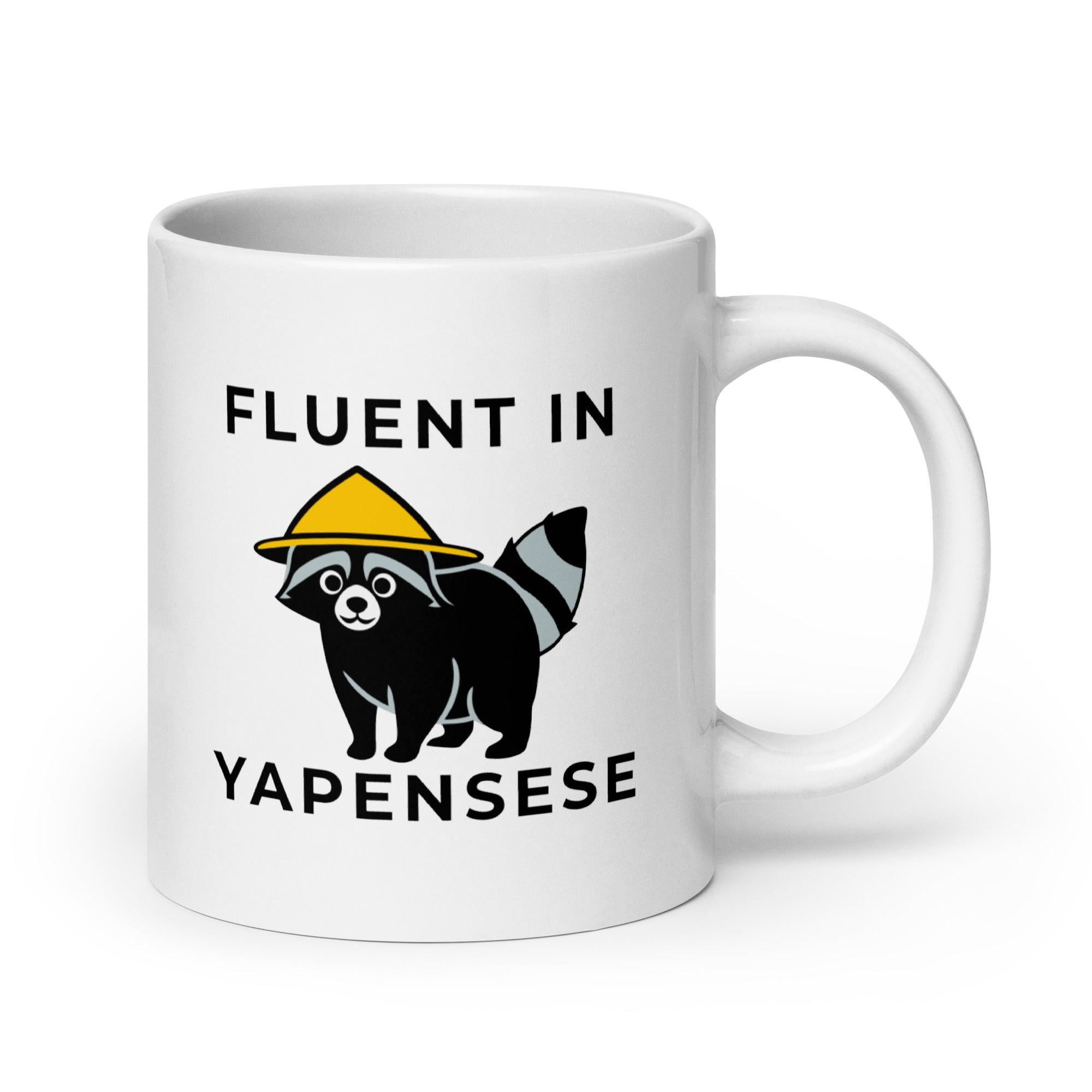 Fluent in Yapenese White glossy mug - Orbital Clothing