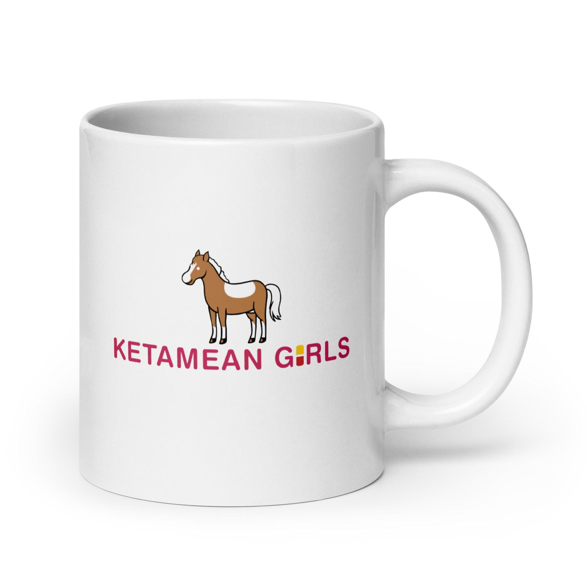 Ketamean Girls White glossy mug - Orbital Clothing