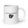 Überarbeitete, unterbesessene, weiße, glänzende Tasse